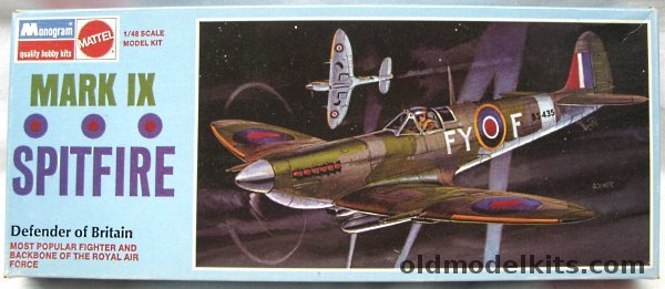 Monogram 1/48 British Spitfire Mk IX - Blue Box Issue, 6801 plastic model kit